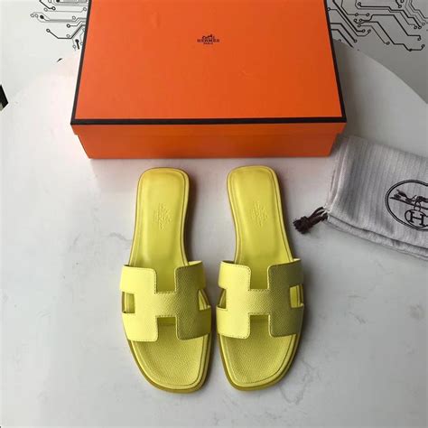 hermes slides yellow|hermes slides women.